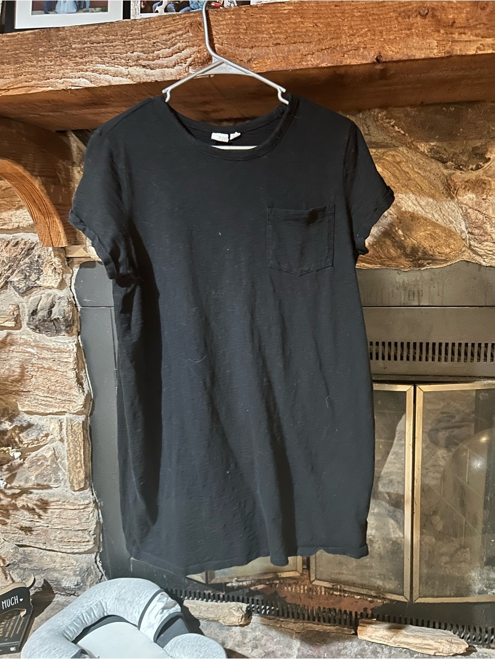 GAP Black Midi Dress with Chest Pocket